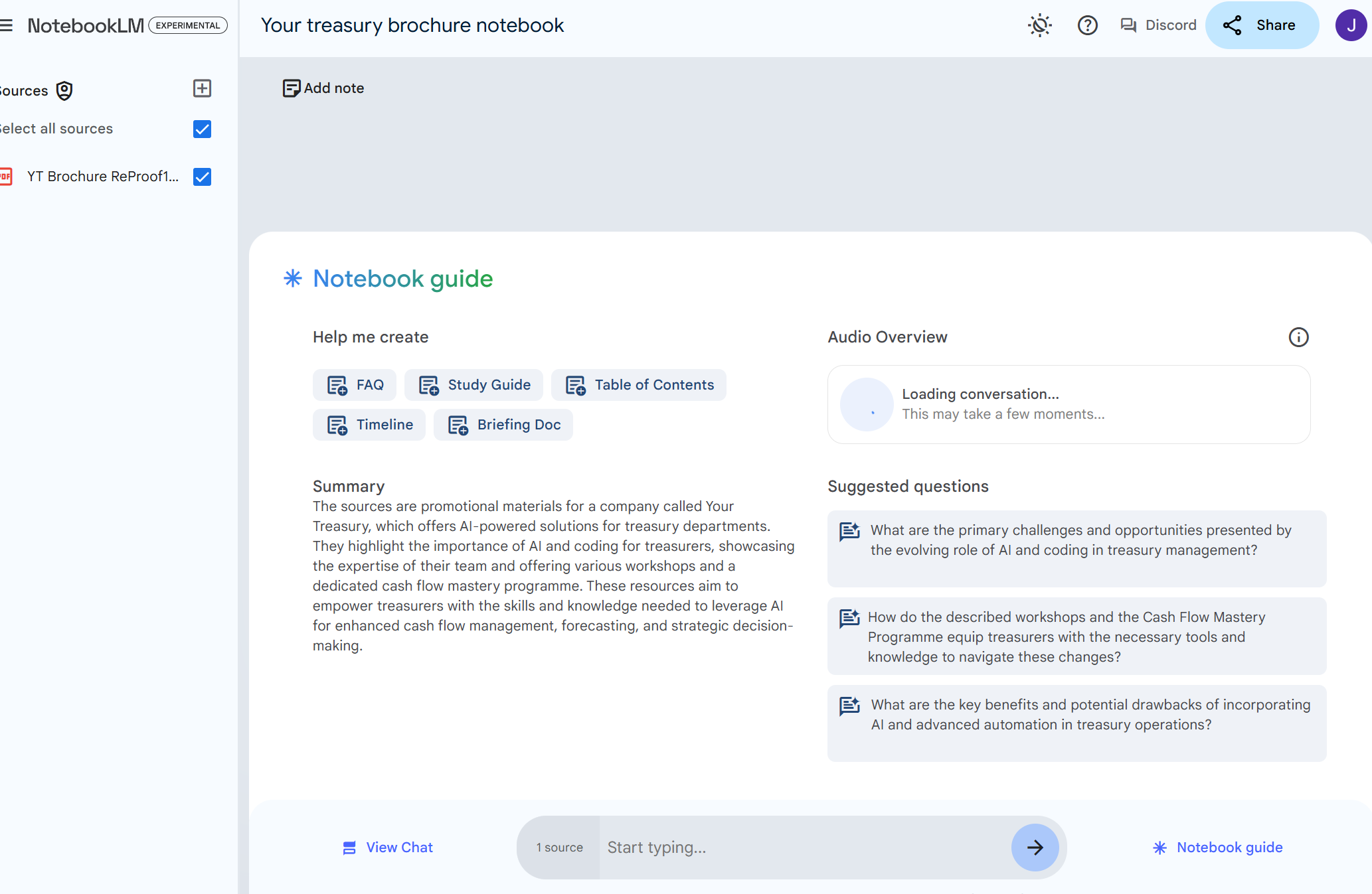 Google Notebook - Your Treasury